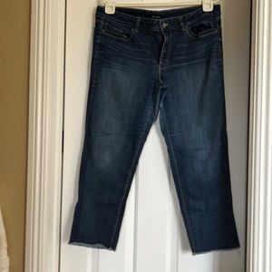 WHBM jeans raw edge size 16